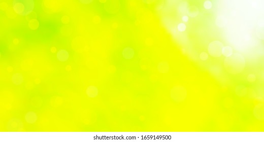 Color verde claro, fondo vectorial amarillo con burbujas. Ilustración colorida con puntos degradados en estilo natural. Diseño para sus comerciales.