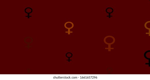 Light Green, Yellow vector background with woman symbols. Illustration with signs of women's strength and power. New design for your web apps.