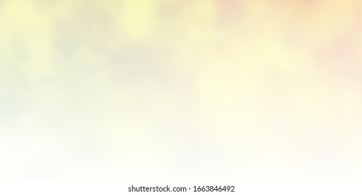 Hellgrüner, gelber Vektorillustration-Hintergrund mit Wolken. Abstrakte bunter Wolken auf Farbverlauf-Illustration. Schönes Design für den Aufenthalt.