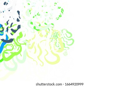 Color verde claro, fondo vectorial amarillo con líneas curvas. Nueva ilustración de color en estilo sencillo. Diseño elegante para un libro de marca.