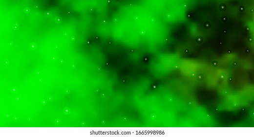 Light Green, Yellow vector background with small and big stars. Blur decorative design in simple style with stars. Theme for cell phones.