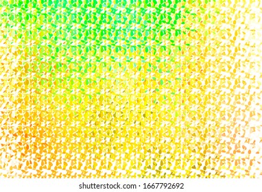 Hellgrüner, gelber Vektorillustration-Hintergrund mit Flecken. Unscharfes dekoratives Design im abstrakten Stil mit Blasen. Muster für schöne Websites.
