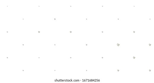 Light Green, Yellow vector background with hearts. Glitter abstract illustration with colorful hearts in romantic style. Pattern for carnival, festival romantic leaflets.