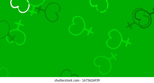 Light Green, Yellow vector background with woman symbols. Simple design in abstract style with women’s rights activism. Simple design for your web site.