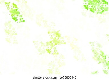 Light Green, Yellow vector background with abstract shapes. Colorful chaotic forms with gradient in modern style. Background for a cell phone.