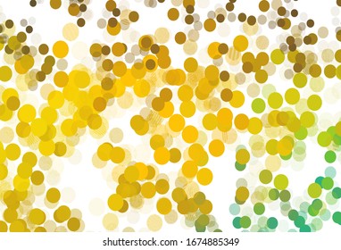Light Green, Yellow vector background with spots. Modern abstract illustration with colorful water drops. Pattern for beautiful websites.