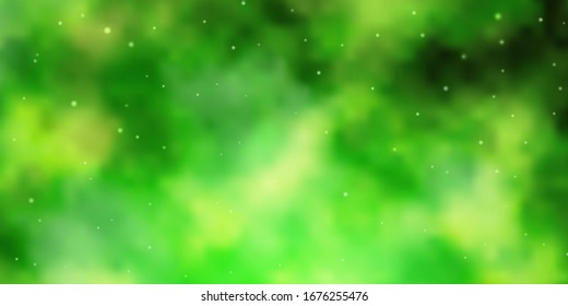 Light Green, Yellow vector background with colorful stars. Decorative illustration with stars on abstract template. Design for your business promotion.