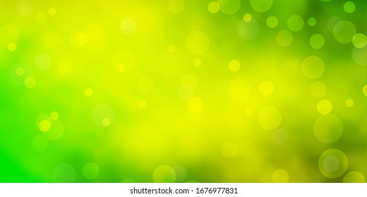 Light Green  Yellow vector background and spots  Colorful illustration and gradient dots in nature style  Pattern for websites 