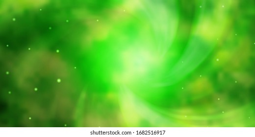 Light Green, Yellow vector background with colorful stars. Shining colorful illustration with small and big stars. Pattern for new year ad, booklets.