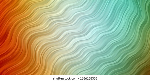 Light Green, Yellow vector background with wry lines. Gradient illustration in simple style with bows. Pattern for websites, landing pages.