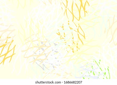 Light Green, Yellow vector background with spots, lines. Modern abstract illustration with colorful dots, lines. Pattern for beautiful websites.