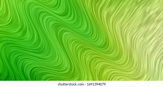 Light Green, Yellow vector background with wry lines. Colorful abstract illustration with gradient curves. Best design for your posters, banners.