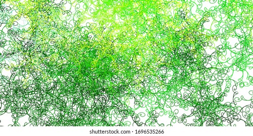 Light Green, Yellow vector background with lines. Illustration in abstract style with gradient curved.  Pattern for ads, commercials.