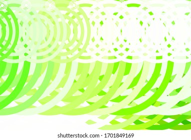 Light Green, Yellow vector background with circles, curves. Modern abstract illustration with colorful dots, lines. Pattern for futuristic ad, booklets.