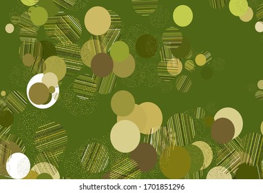 Light Green, Yellow vector background with bubbles. Modern abstract illustration with colorful water drops. Pattern for beautiful websites.