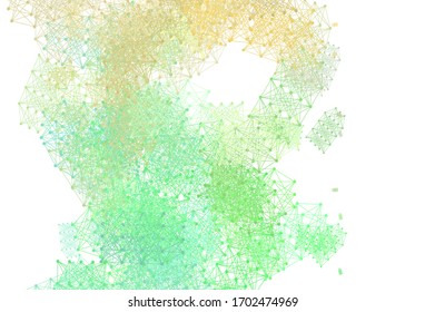 Light Green, Yellow vector background with forms of artificial intelligence. Shining illustration with AI shapes on abstract template. Smart design for promotion of bid data.