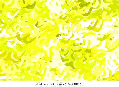 Light Green, Yellow vector background with abstract shapes. Colorful chaotic forms with gradient in modern style. Best smart design for your business.