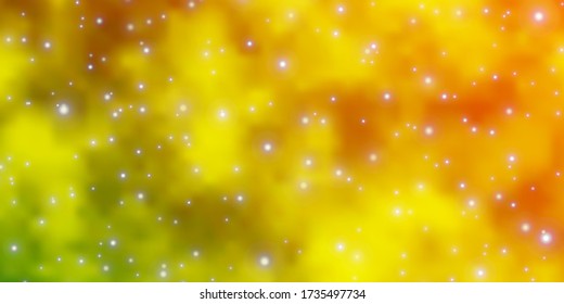 Light Green, Yellow vector background with colorful stars. Colorful illustration with abstract gradient stars. Design for your business promotion.