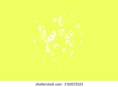 Light Green, Yellow vector background with rainbow symbols. Colorful design in abstract love style with rainbow forms. Best design happy events.
