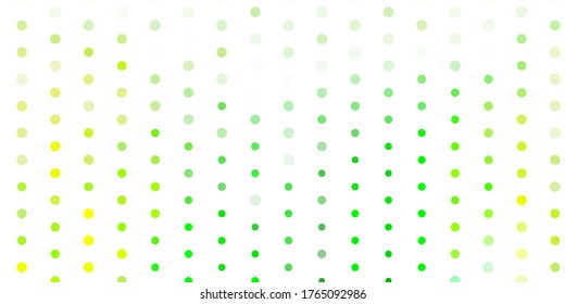 Light green, yellow vector background with spots. Abstract colorful disks on simple gradient background. Design for posters, banners.