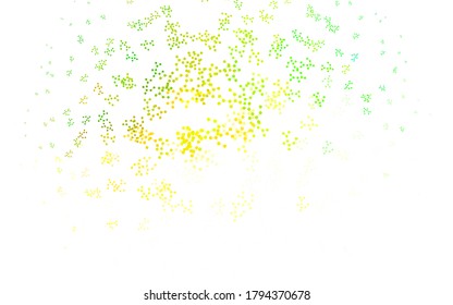 Verde claro, fondo vectorial amarillo con formas de inteligencia artificial. Ilustración colorida brillante con estructura real de IA. Diseño inteligente para la promoción de datos de ofertas.