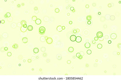 Light Green, Yellow vector background with spots. Illustration with set of shining colorful abstract circles. Pattern for textures of wallpapers.