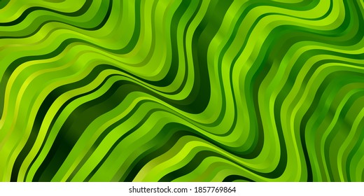 Light Green, Yellow vector background with wry lines. Colorful illustration with curved lines. Design for your business promotion.