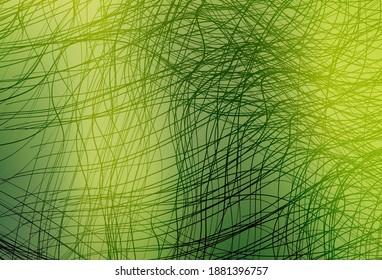 Light Green, Yellow vector background with curved lines. Colorful gradient illustration in simple style with lines. Abstract design for your web site.
