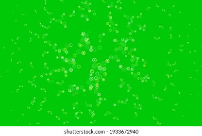 Light Green, Yellow vector background with bubbles. Blurred decorative design in abstract style with bubbles. Design for poster, banner of websites.