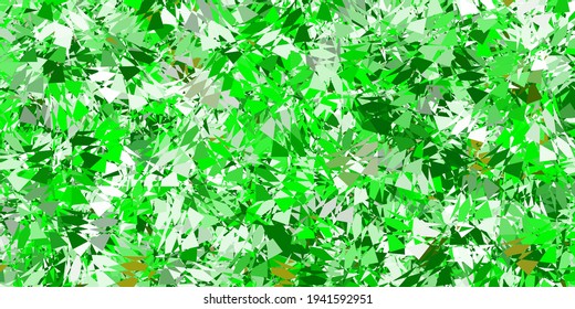 Verde claro, amarillo fondo vectorial con formas poligonales. Ilustración con formas triangulares coloridas abstractas. Patrón para promociones.