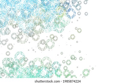 Verde claro, fondo vectorial amarillo con burbujas. Diseño decorativo borroso en estilo abstracto con burbujas. Plantilla completamente nueva para su libro de marca.