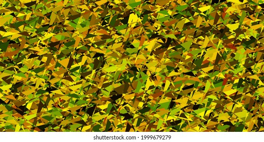 Light Green, Yellow vector background with triangles. Modern abstract illustration with colorful triangles. Best smart design for your business.