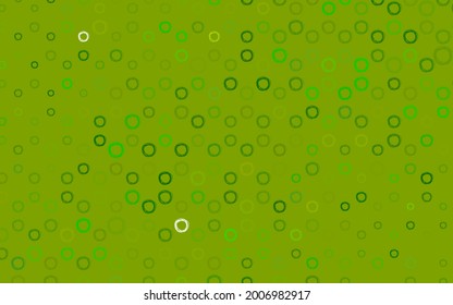 Hellgrüner, gelber Vektorhintergrund mit Blasen. Abstrakte Illustration mit farbigen Bläschen im Naturstil. Design für Poster, Banner der Websites.