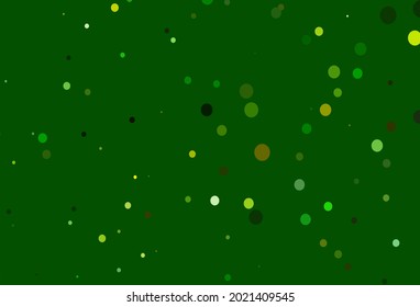 Light Green, Yellow vector background with bubbles. Illustration with set of shining colorful abstract circles. Design for posters, banners.