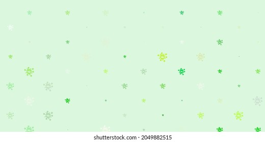 Light green, yellow vector background with covid-19 symbols. Colorful  gradient illness symbols in simple abstract style. Best design for quarantine events.