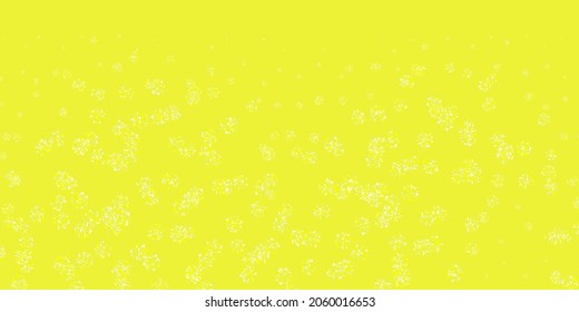 Light green, yellow vector background with christmas snowflakes. Gradient colorful illustration with snow elements in xmas style. New year websites pattern.