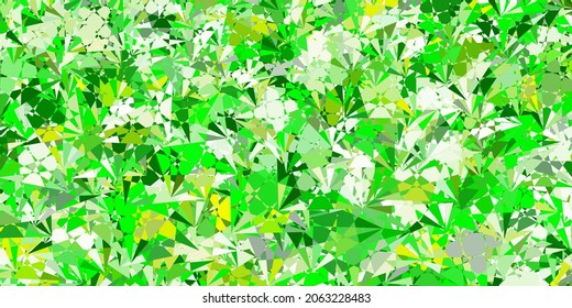 Light Green, Yellow vector background with triangles. Web material illustration with colorful abstract triangles. Landing pages material.