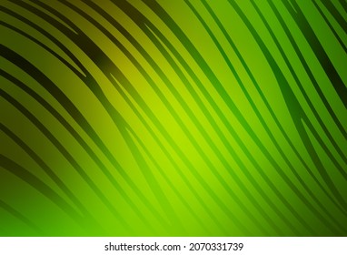 Light Green, Yellow vector background with wry lines. A circumflex abstract illustration with gradient. Abstract design for your web site.