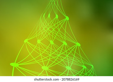 Light Green, Yellow vector background with forms of artificial intelligence. Shining colorful illustration with real structure of AI. Smart design for promotion of bid data.