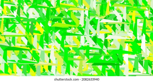 Light green, yellow vector background with triangles. Illustration with abstract colorful triangle shapes. Design for your wallpapers.