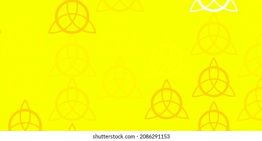 Light Green, Yellow vector background with occult symbols. Colorful mystic symbols with a gradient in ancient style. Best design halloween events.