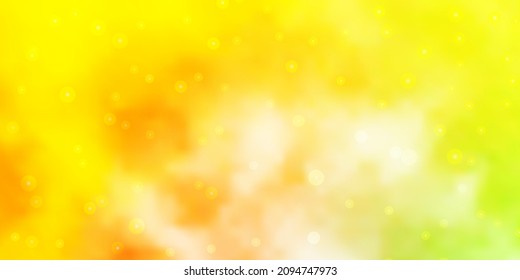 Light Green, Yellow vector background with colorful stars. Shining colorful illustration with small and big stars. Best design for your ad, poster, banner.