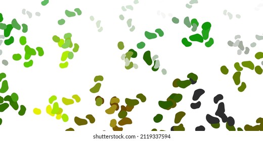 Hellgrüner, gelber Vektorhintergrund mit Zufallsformen. Einfaches Design im abstrakten Stil mit Farbverlauf-Formularen. Hintergrund für Mobiltelefone.