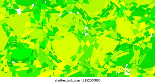Light Green, Yellow vector background with polygonal forms. Illustration with abstract colorful triangle shapes. Template for commercials.