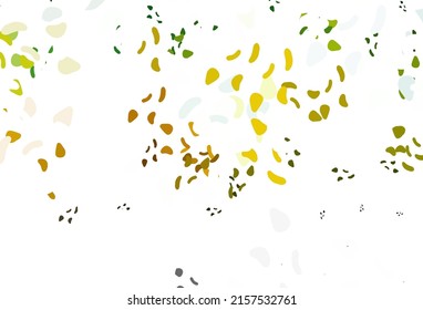 Hellgrüner, gelber Vektorhintergrund mit abstrakten Formularen. Dekoratives Design im abstrakten Stil mit zufälligen Formen. Hintergrund für ein Handy.