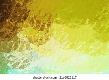 Light Green, Yellow vector background with abstract shapes. Colorful chaotic forms with gradient in modern style. Elegant design for wallpapers.