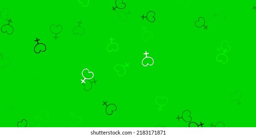 Light Green, Yellow vector background with woman symbols. Colorful illustration with gradient feminism shapes. Simple design for your web site.