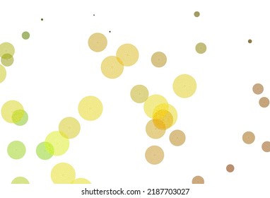 Light Green, Yellow vector background with bubbles. Abstract illustration with colored bubbles in nature style. Design for your business advert.