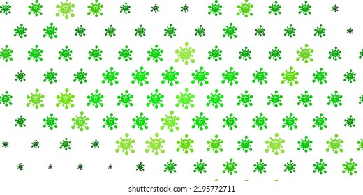 Light Green, Yellow vector background with covid-19 symbols. Smart illustration with covid signs in decorative style. Design for biohazard warning.