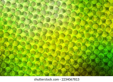 Verde claro, fondo vectorial amarillo con puntos. Ilustración abstracta brillante con gotas borrosas de lluvia. Patrón para sitios web hermosos.
